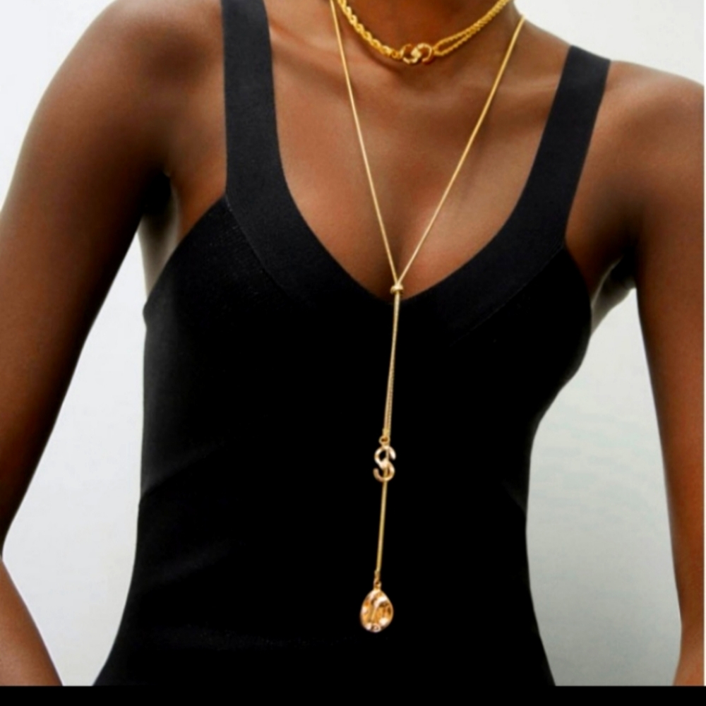 ST. JOHN KNITS drop chain necklace